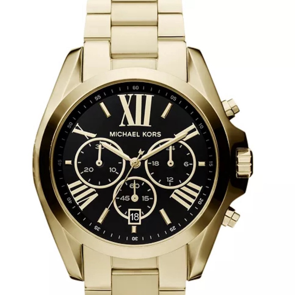 Michael Kors Gold and Black unisex Chronograph Bracelet Watch